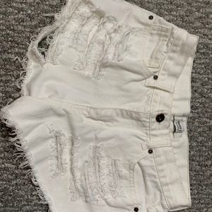 White jean shorts. Size 26